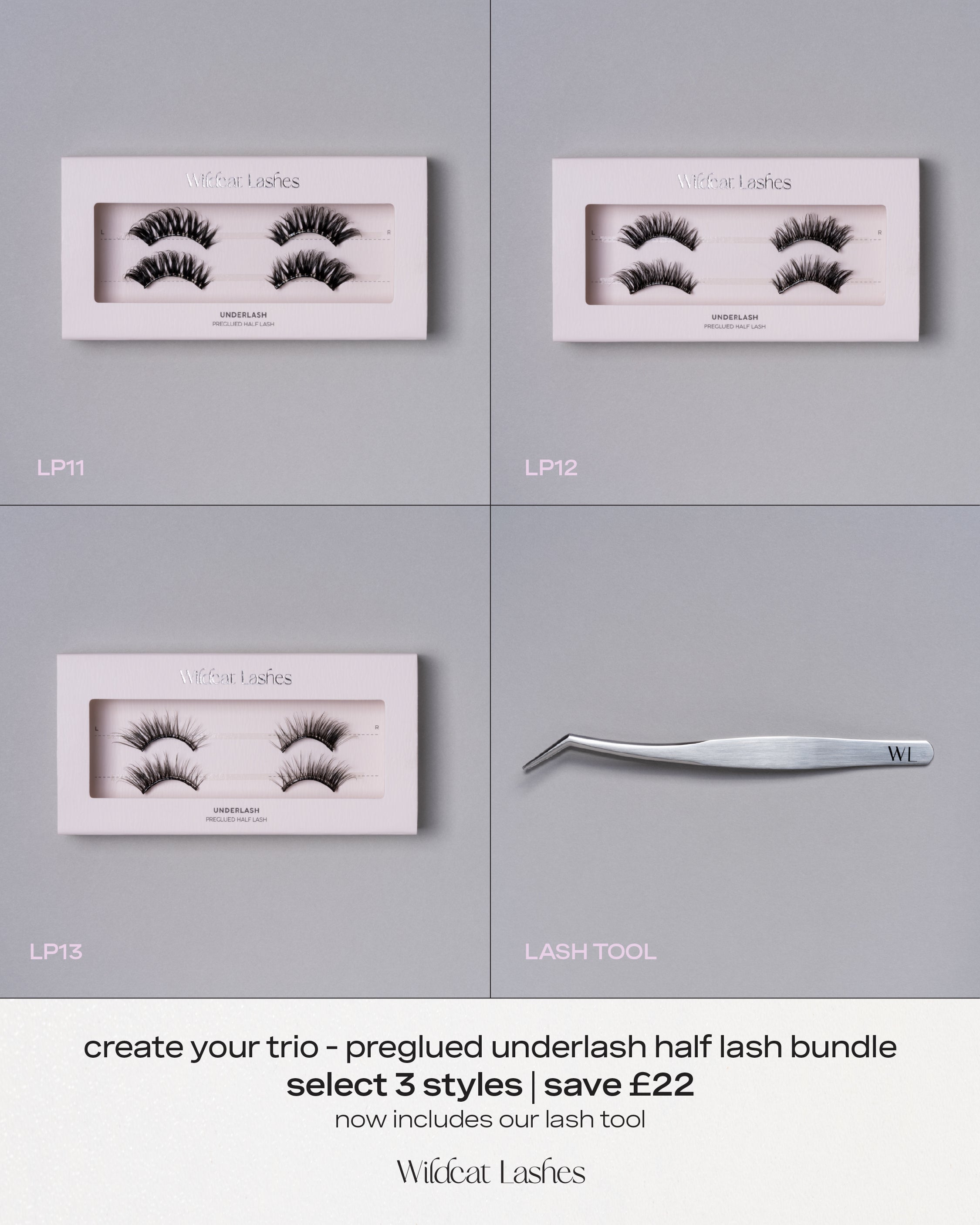 STARTER BUNDLE TRIO | UNDERLASH PREGLUED HALF LASHES